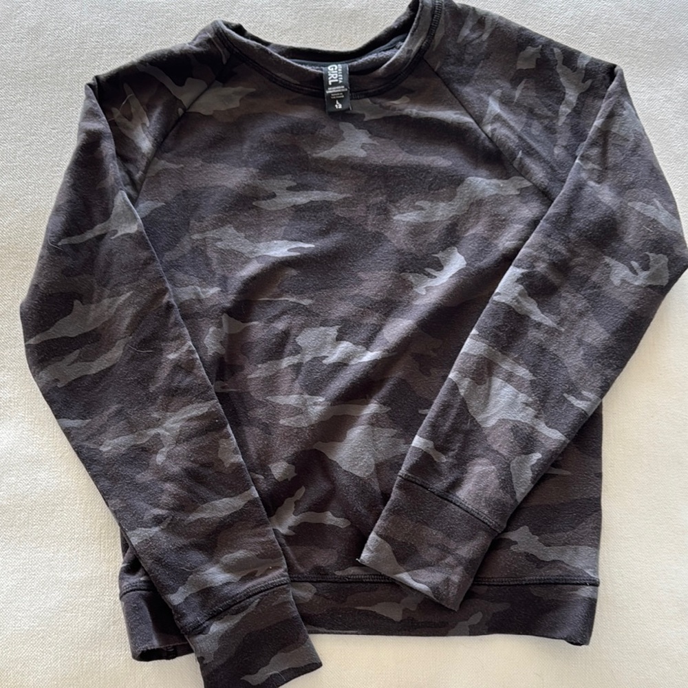 Athleta Girl Camouflage Crewneck Sweatshirt, size l/12